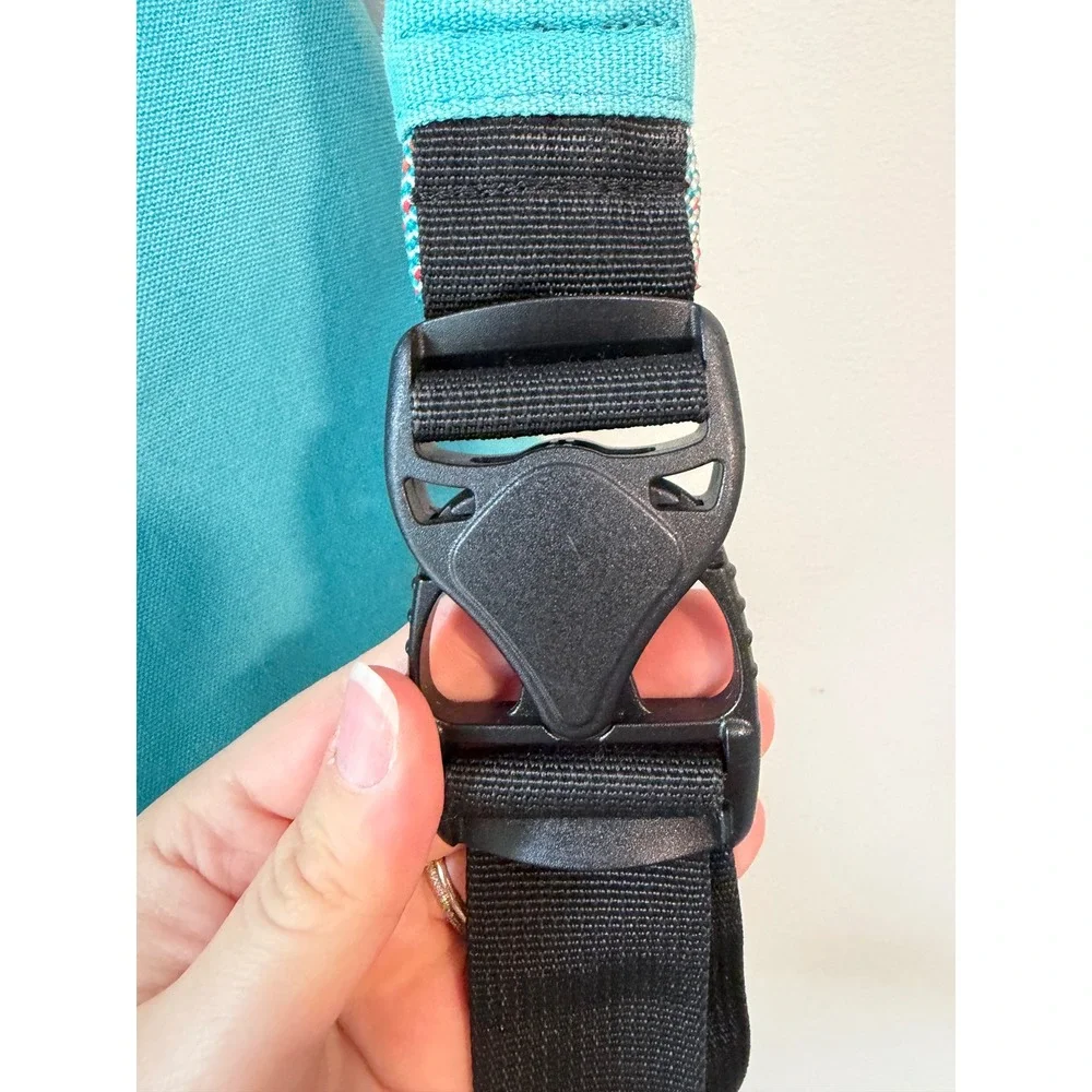 Kavu Rope Bag Turquoise Blue Canvas Sling Backpack Adjustable Rope Strap